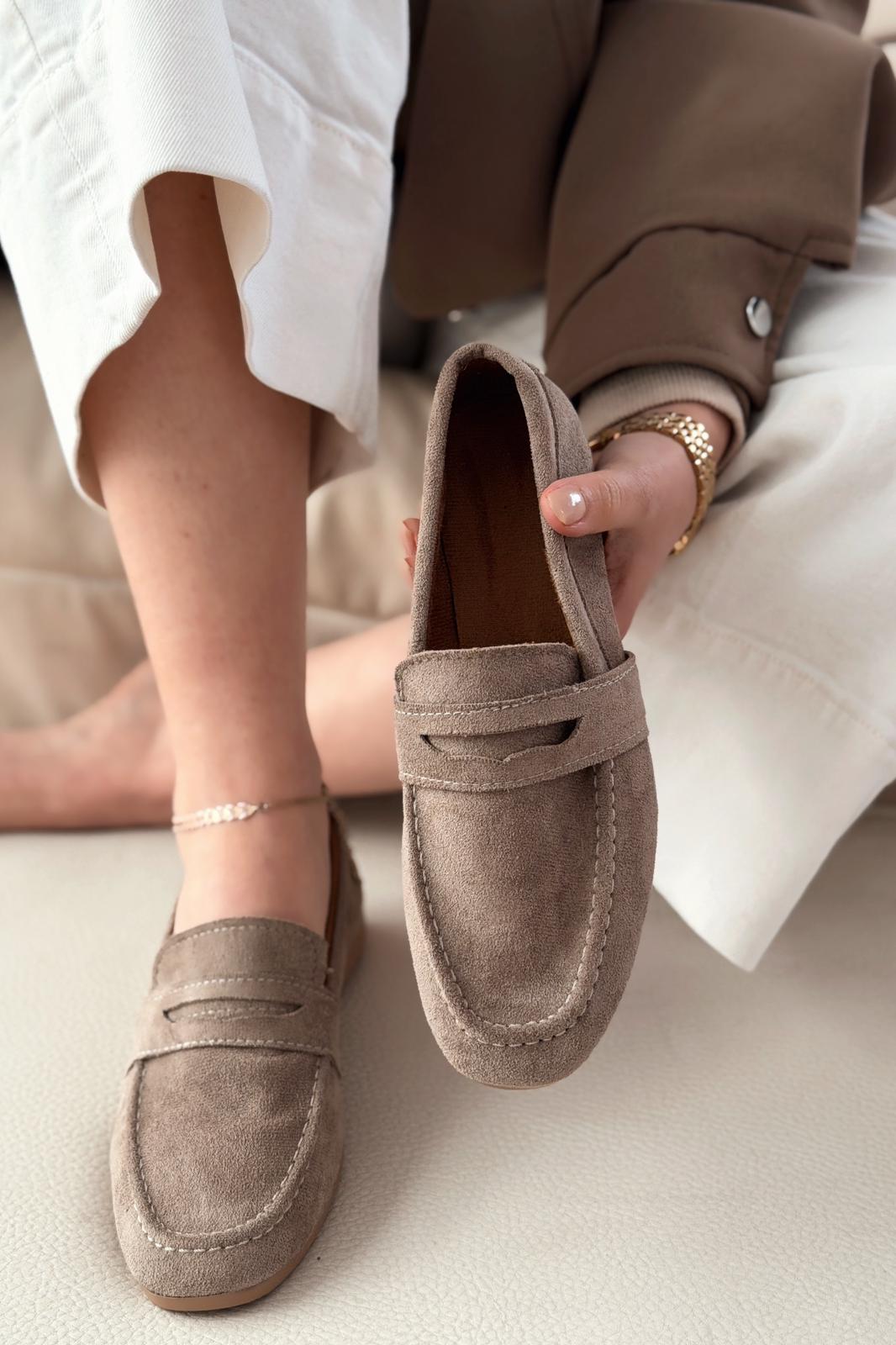 Orvino Vizon Süet Günlük Kadın Babet - ILOVESHOES