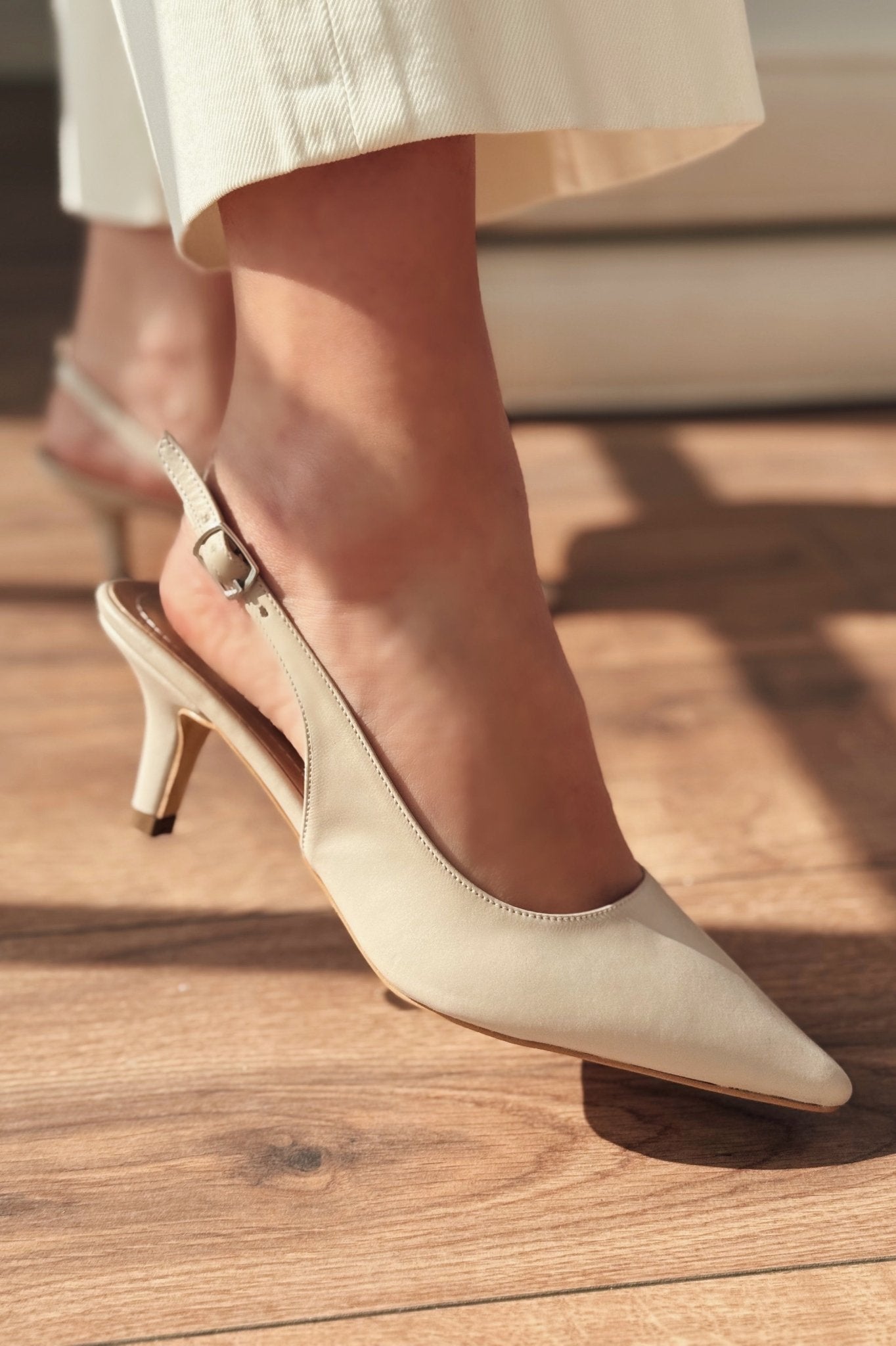 Teylor Bej İnce Topuklu Kadın Ayakkabı - ILOVESHOES