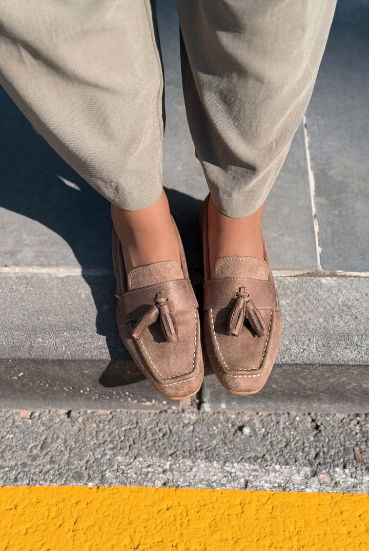 Olena Kadın Loafer Vİzon Süet - ILOVESHOES