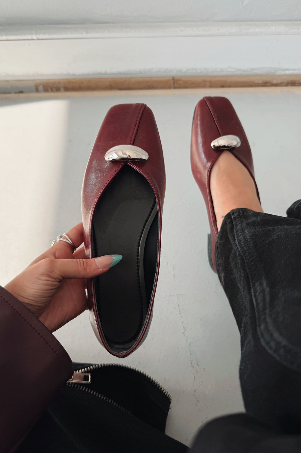 Tormel Kadın Babet Bordo Mat Deri - ILOVESHOES