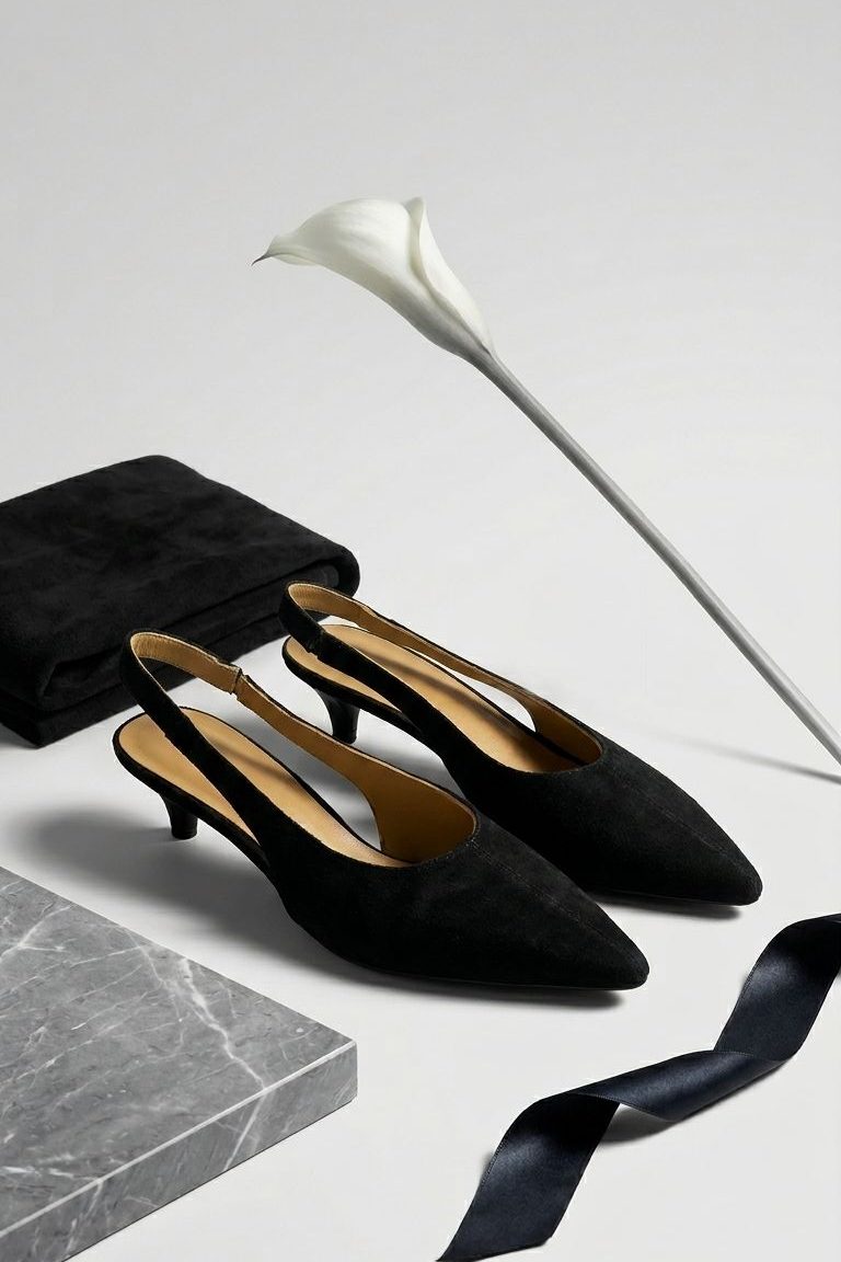 Selor Hakiki Deri Siyah Süet Kadın Stiletto - ILOVESHOES