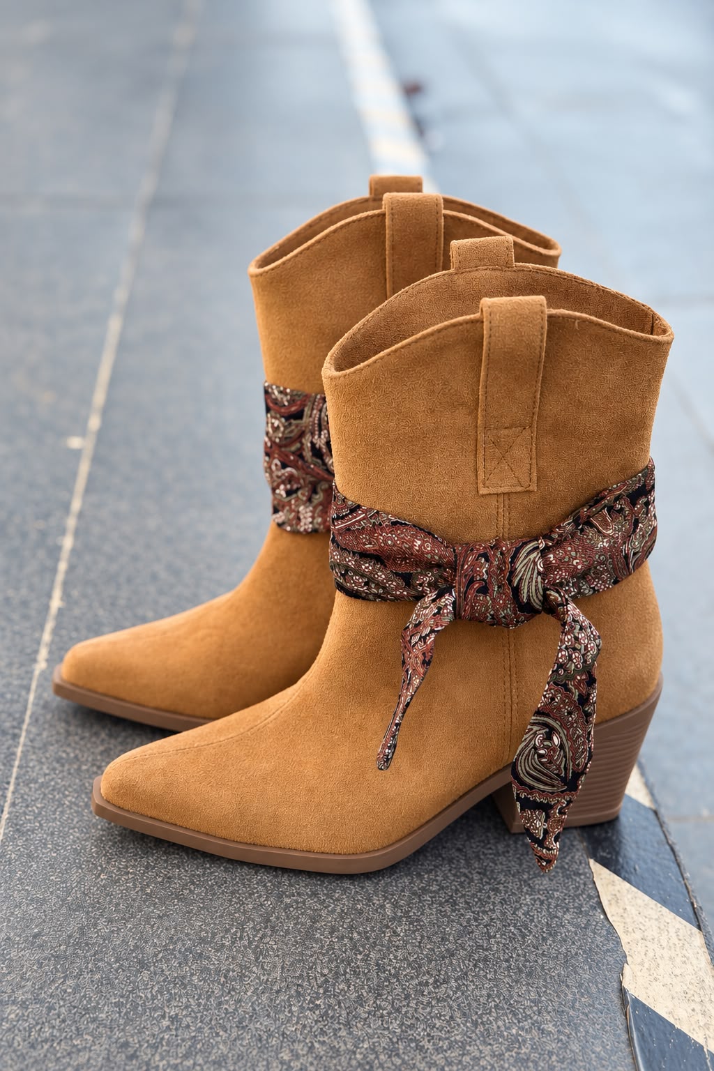 Rovan Taba Süet Kadın Kovboy Bot - ILOVESHOES