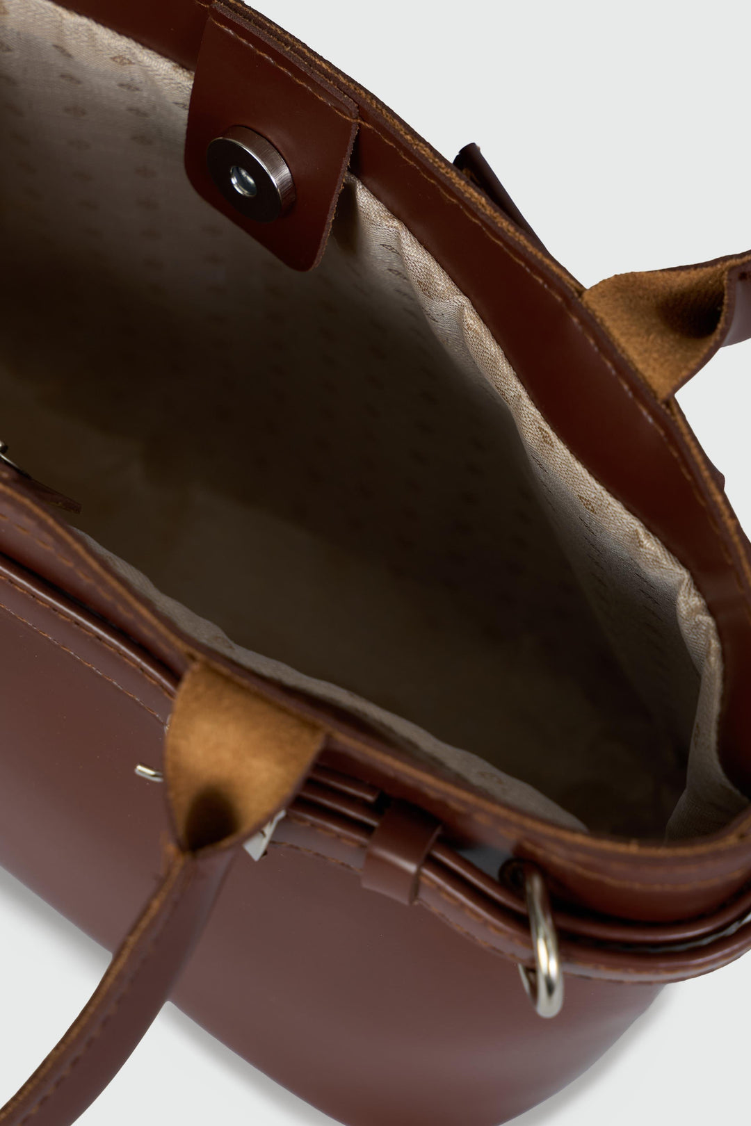 Aurin Shoulder Bag, Brown Matte Leather