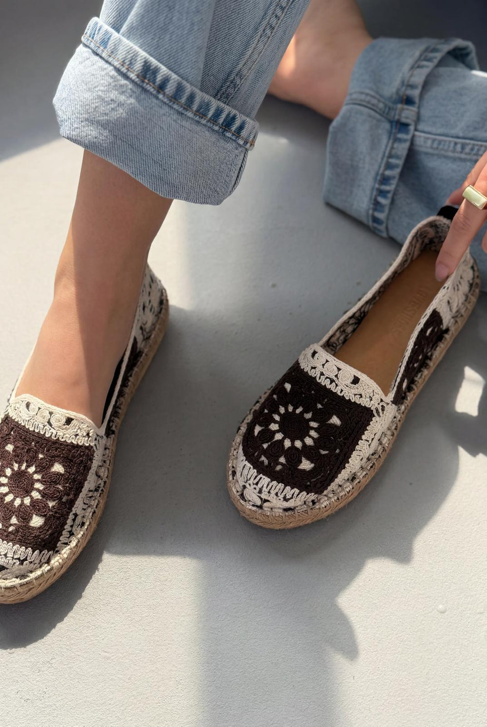 Linera Acıkahve Kadın Espadril Loafer - ILOVESHOES