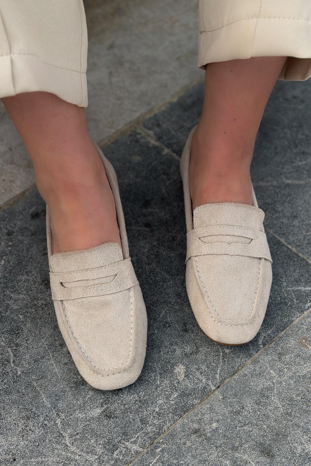 Orvino Bej Süet Günlük Kadın Babet - ILOVESHOES