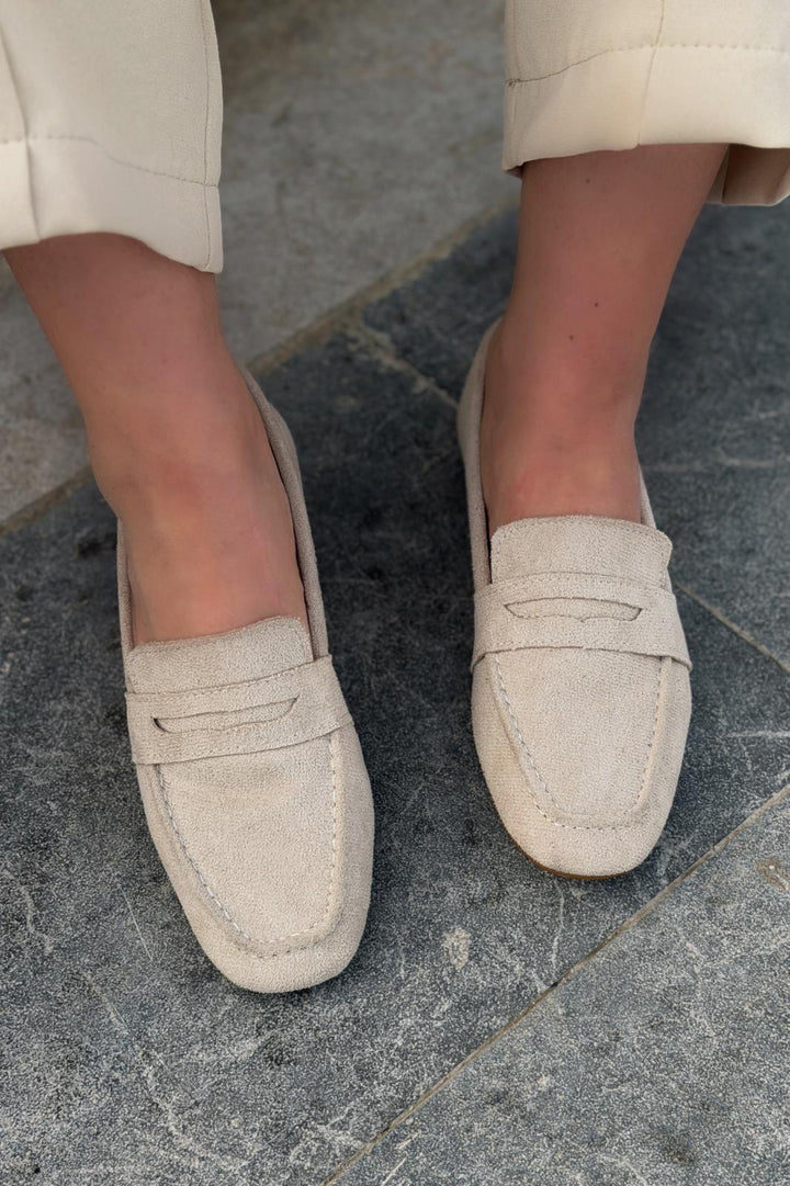 Orvino Bej Süet Günlük Kadın Babet - ILOVESHOES