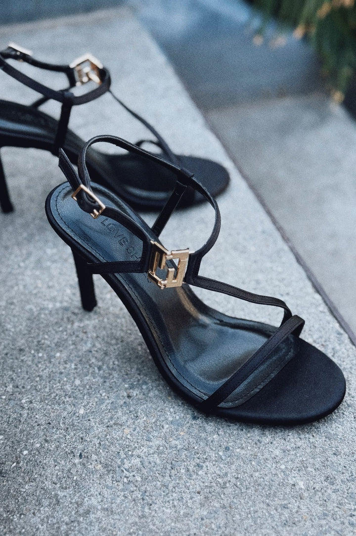 Mayox Mayox Saten Siyah Toka Detaylı Topuklu Ayakkabı - ILOVESHOES