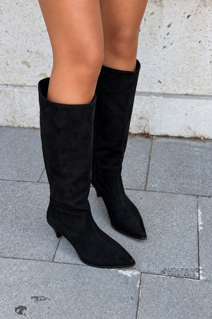 Sovra Siyah Süet Kadın Çizme - ILOVESHOES