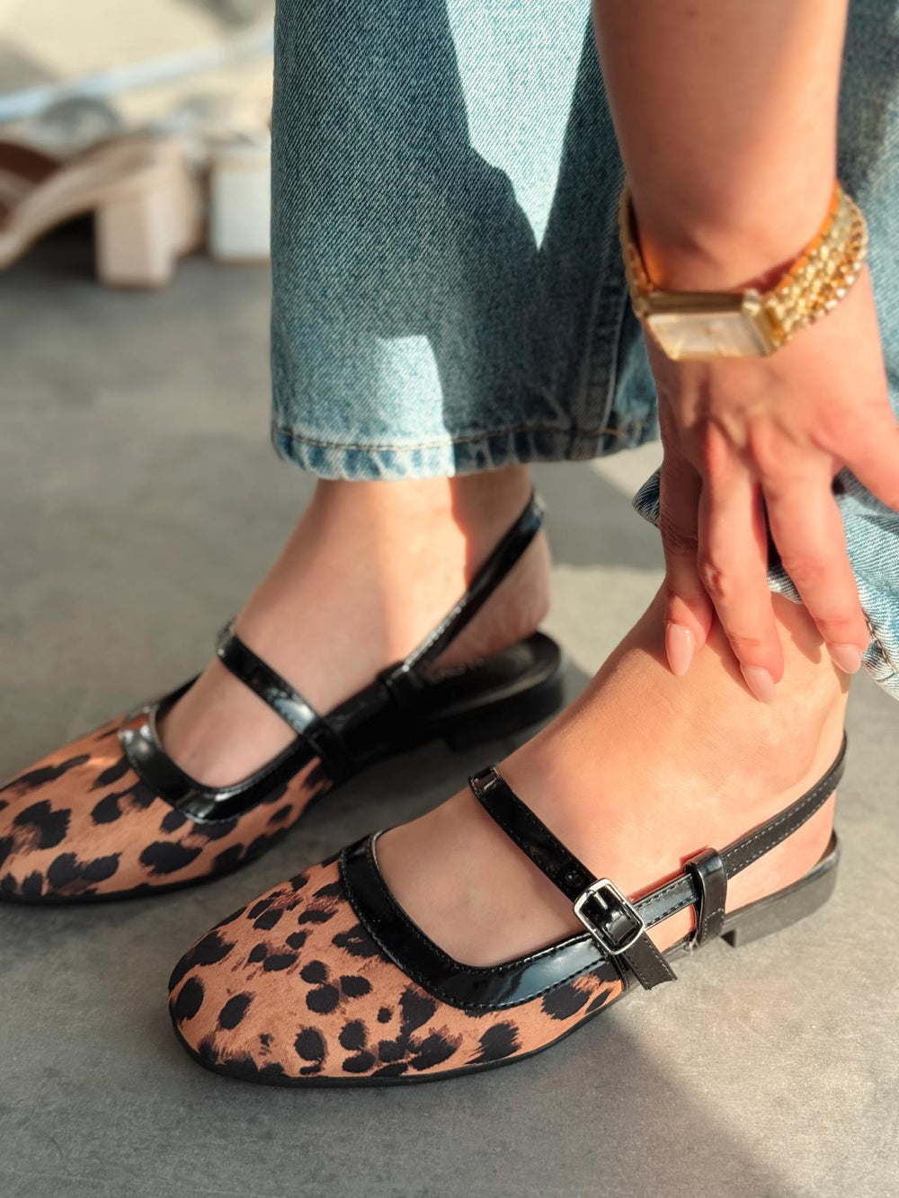 Minor Saten Leo Desenli Bant Detaylı Mary Jane - ILOVESHOES