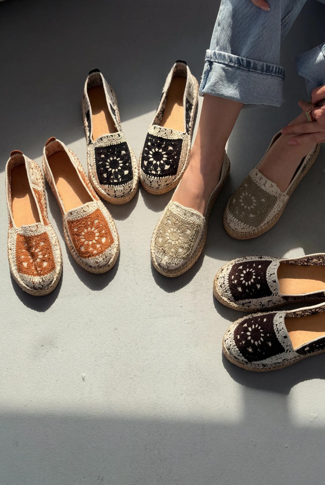 Linera Haki Kadın Espadril Loafer - ILOVESHOES