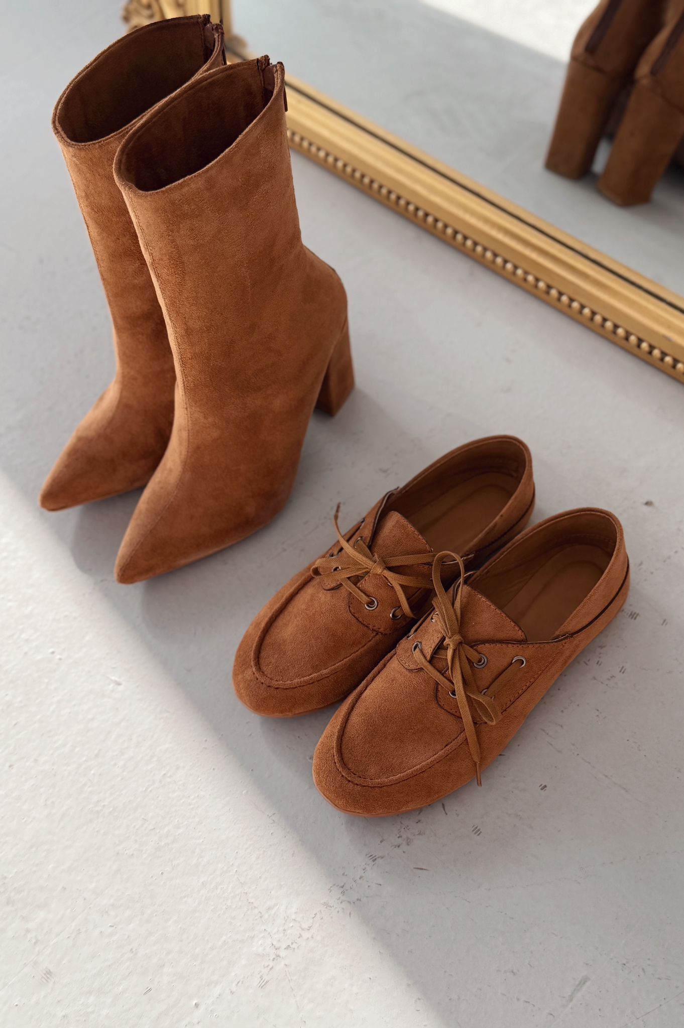Lior Topuklu Kaın Bot Taba Süet - ILOVESHOES