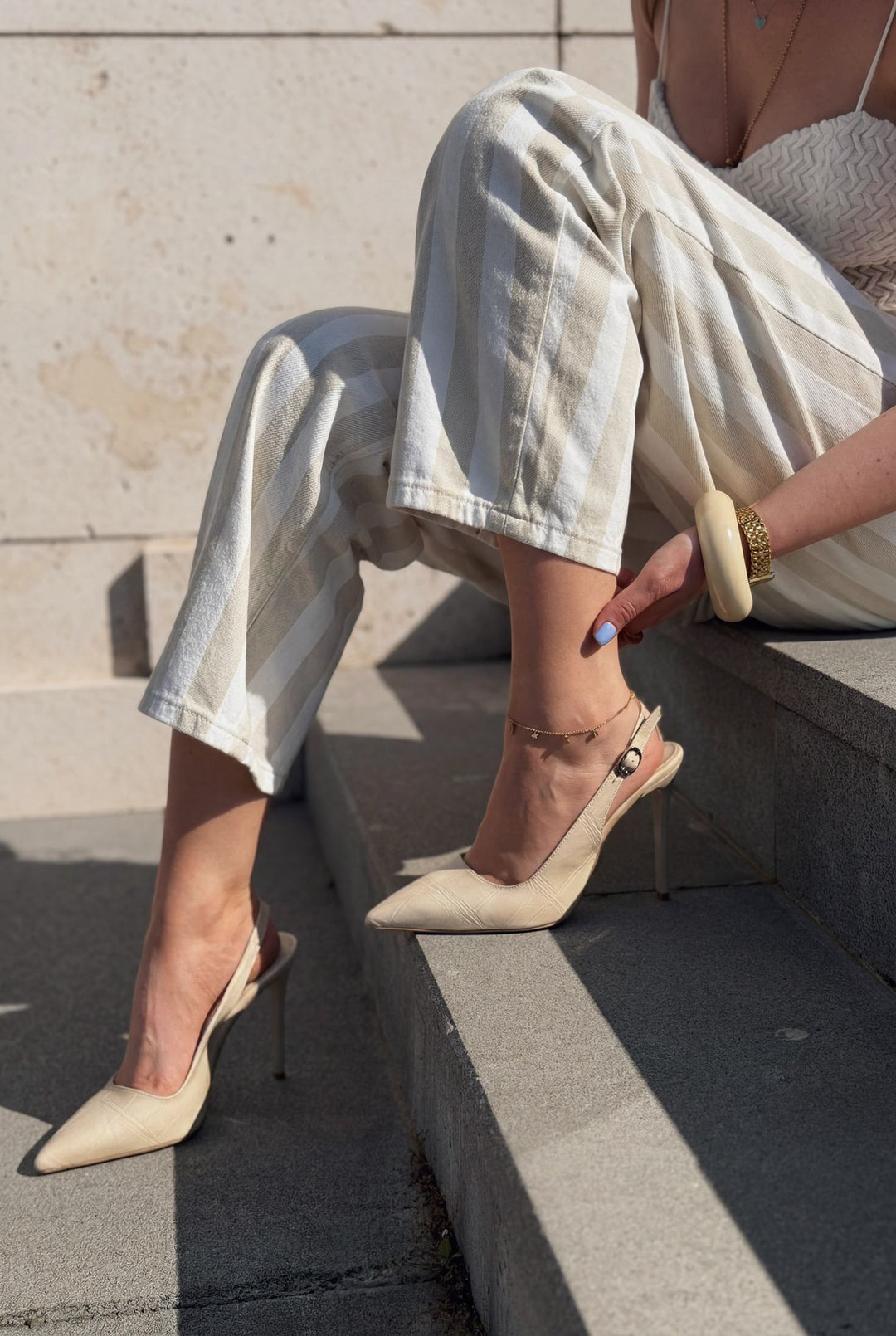 Lure Bej Kroko Mat Deri Kadın Stiletto