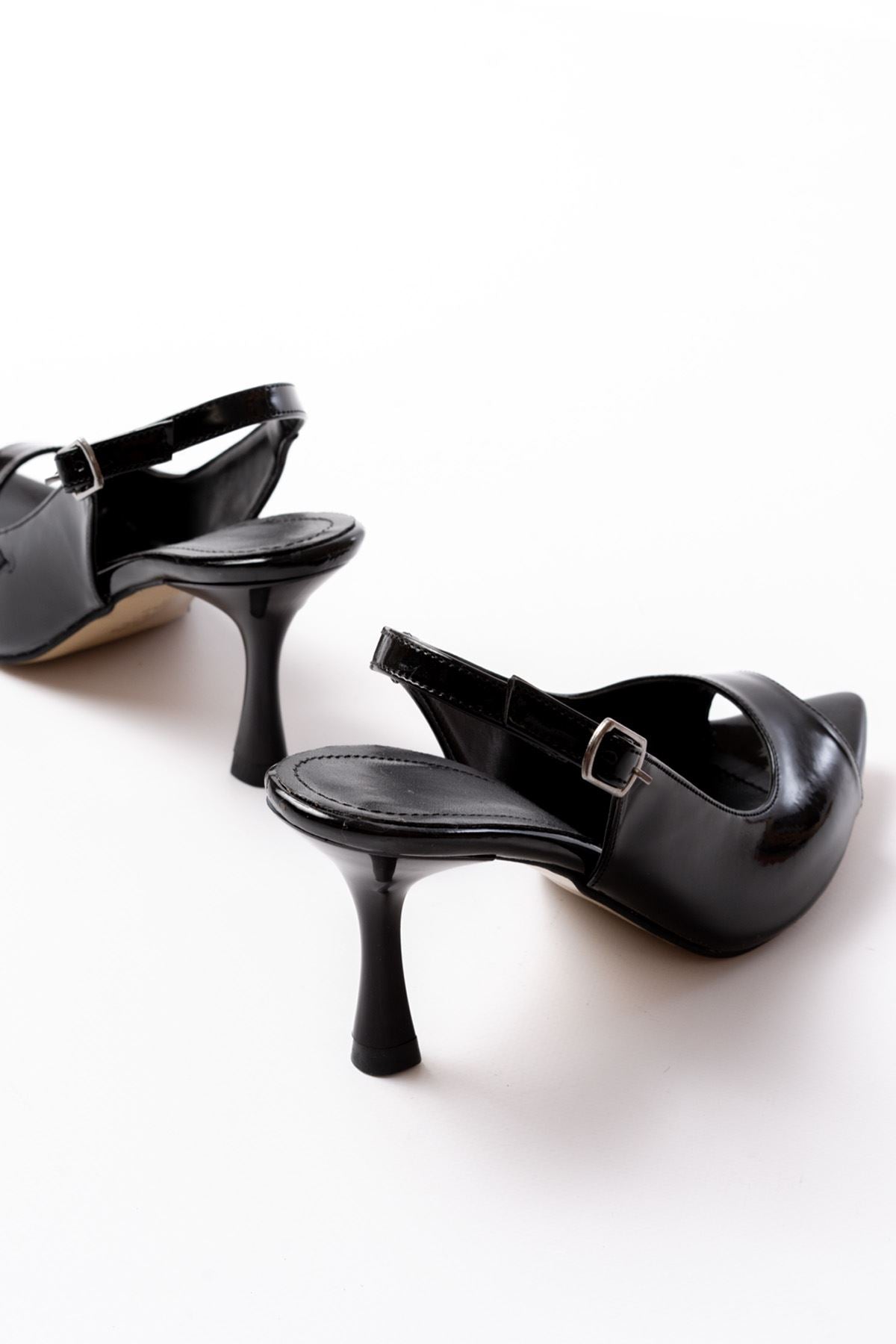 Remya Rugan Siyah Topuklu Ayakkabı - ILOVESHOES
