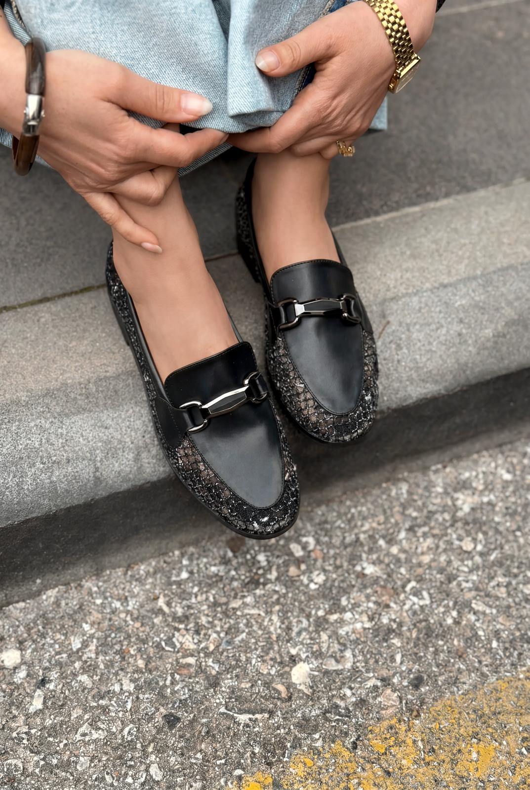 Delter Siyah Mat Deri Kadın Loafer - ILOVESHOES