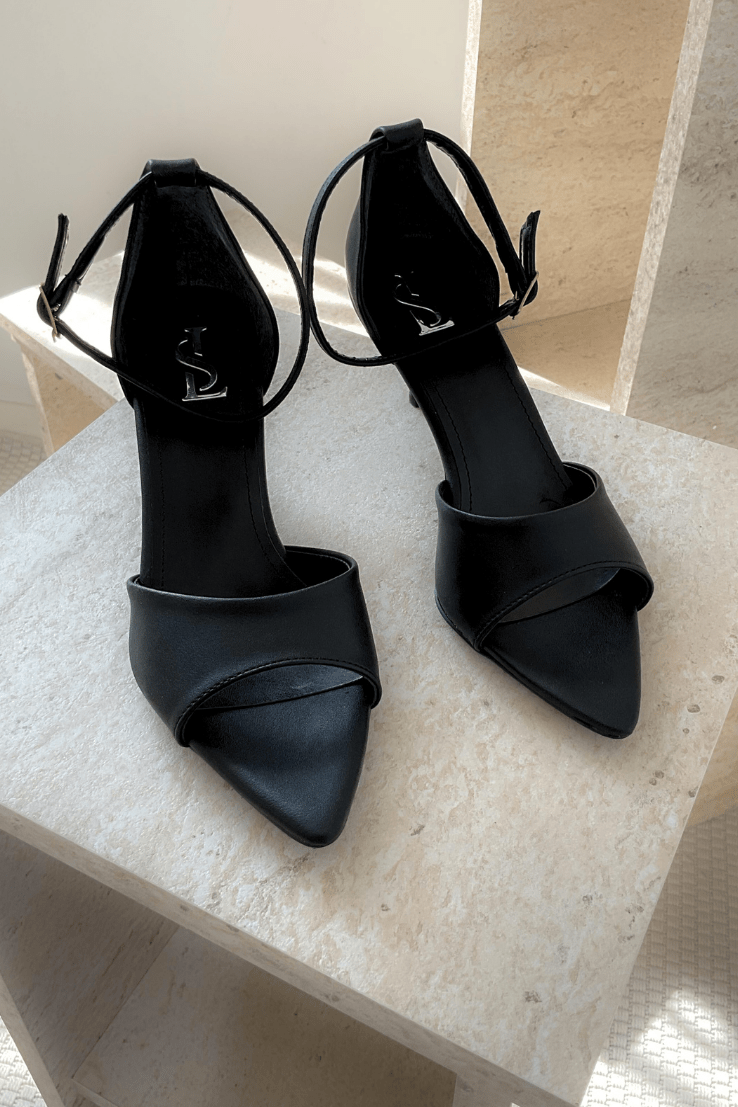 Roswed Mat Deri Toka Detaylı Sandalet Siyah - ILOVESHOES