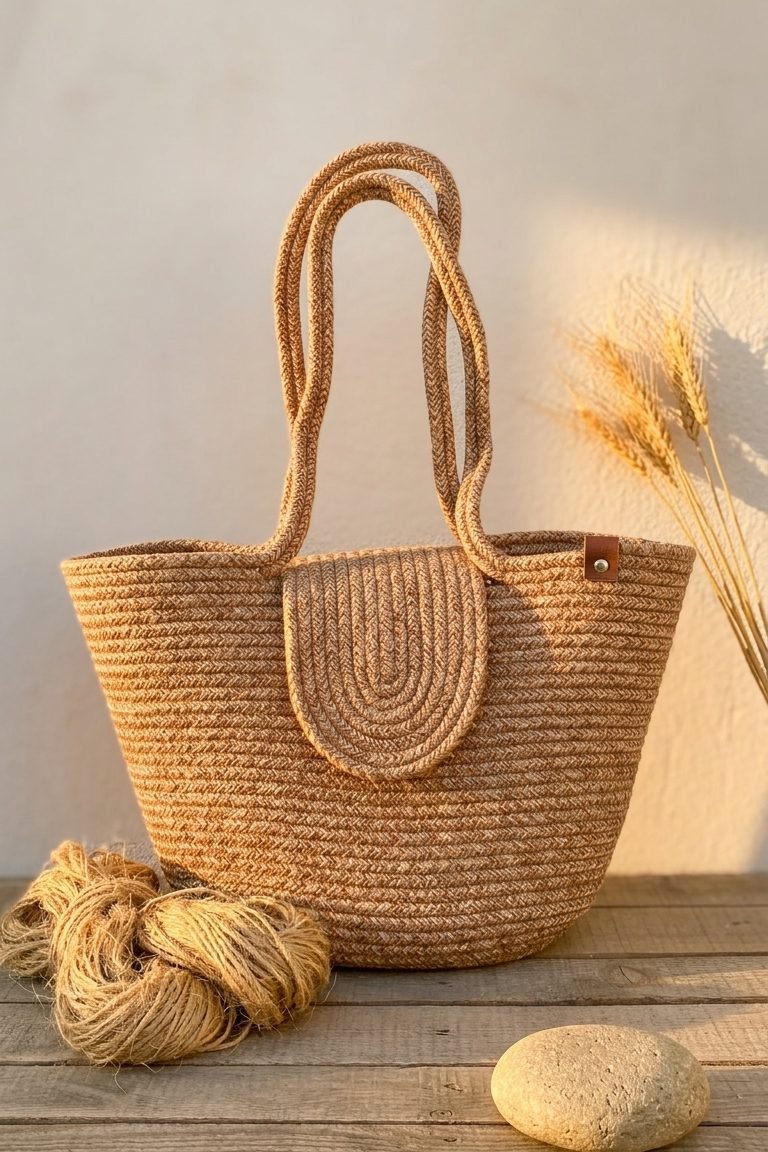 Floria Jüt Halat Kadın Plaj Çantası - ILOVESHOES