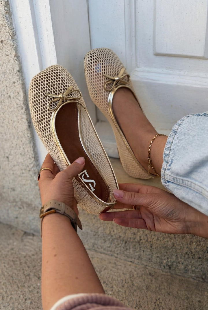 Torina Kadın Babet Bej File - ILOVESHOES