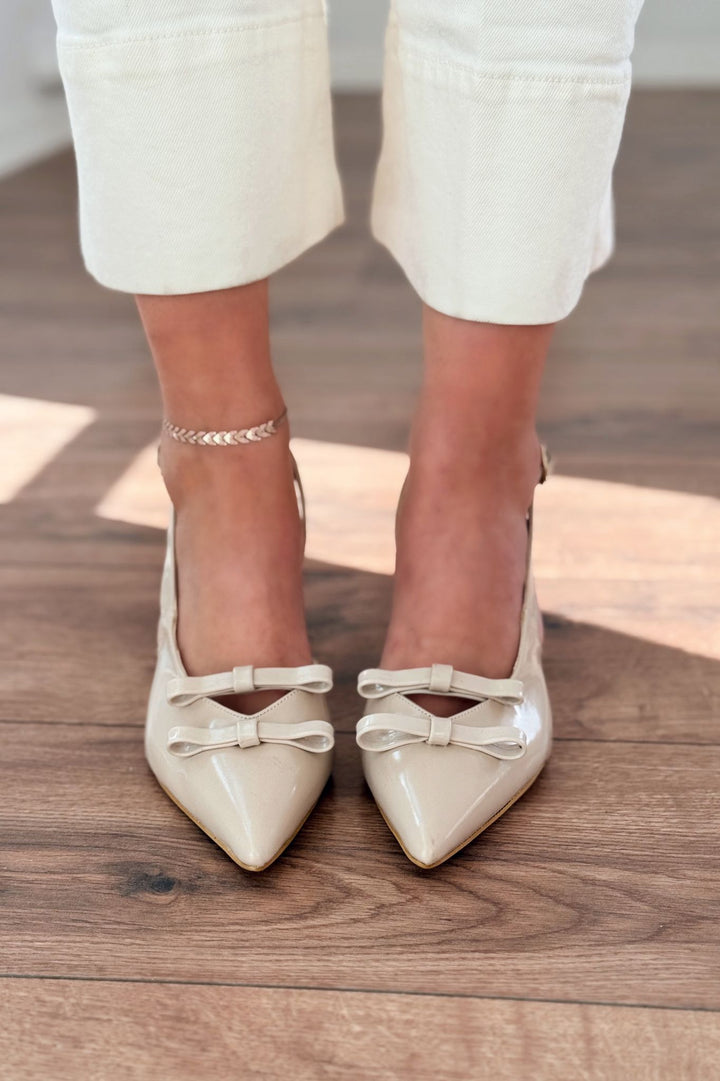 Berin Rugan Nude Fiyonk Detaylı Detaylı Kadın Ayakkabı - ILOVESHOES Türkiye