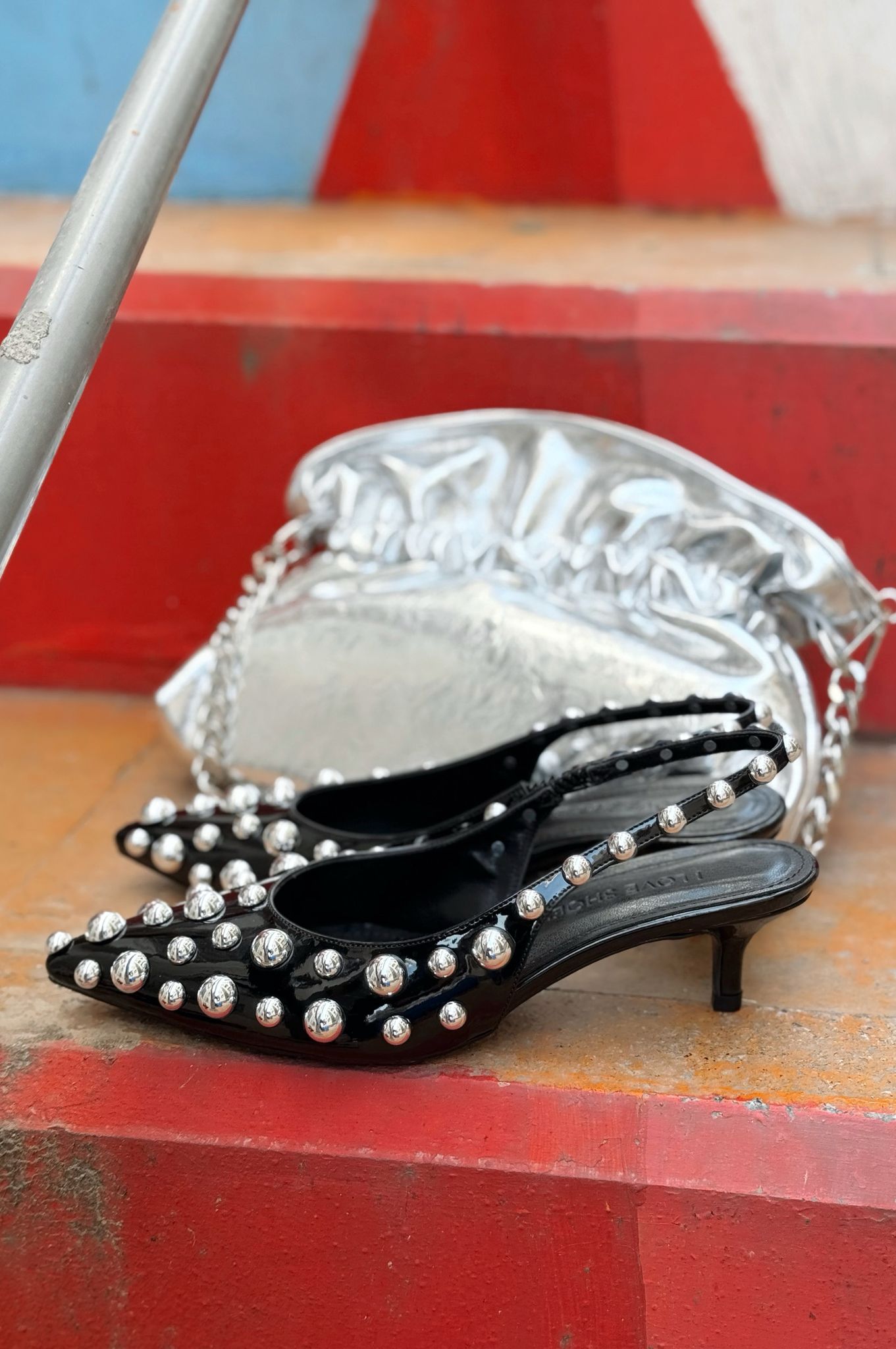 Owensa Rugan Siyah Troklu Stiletto - ILOVESHOES