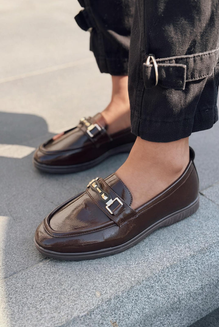 Torel Kadın Loafer Acıkahve Rugan - ILOVESHOES