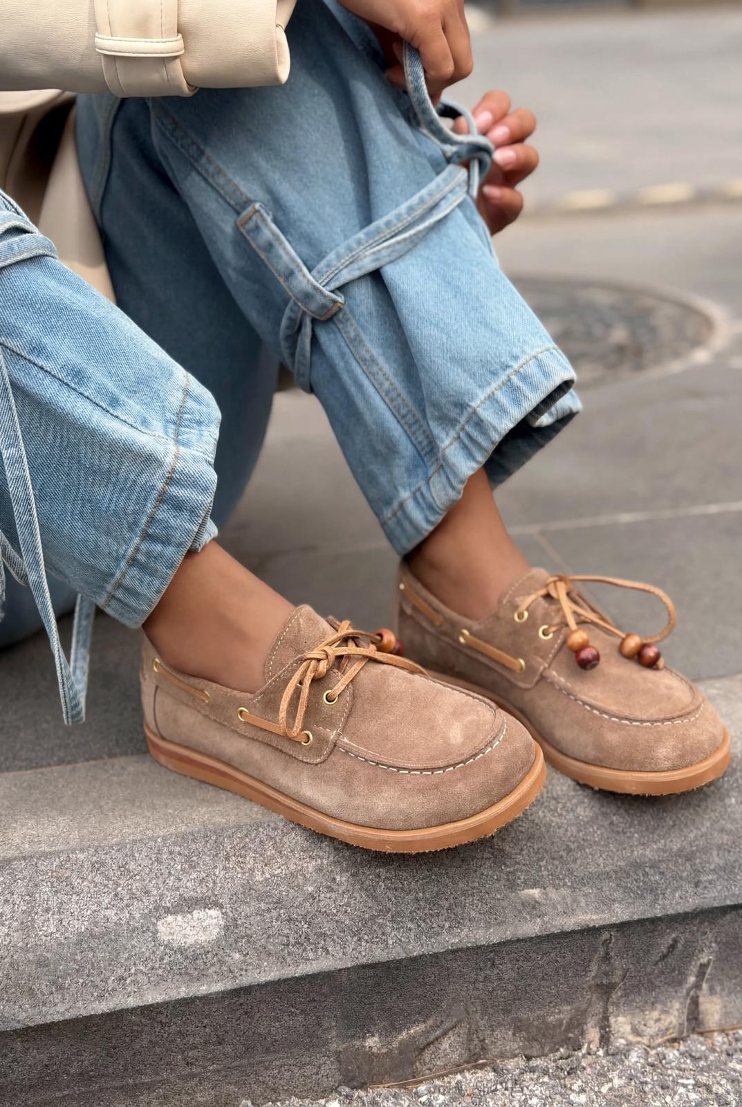 Armon Hakiki Süet Kadın Vizon - ILOVESHOES