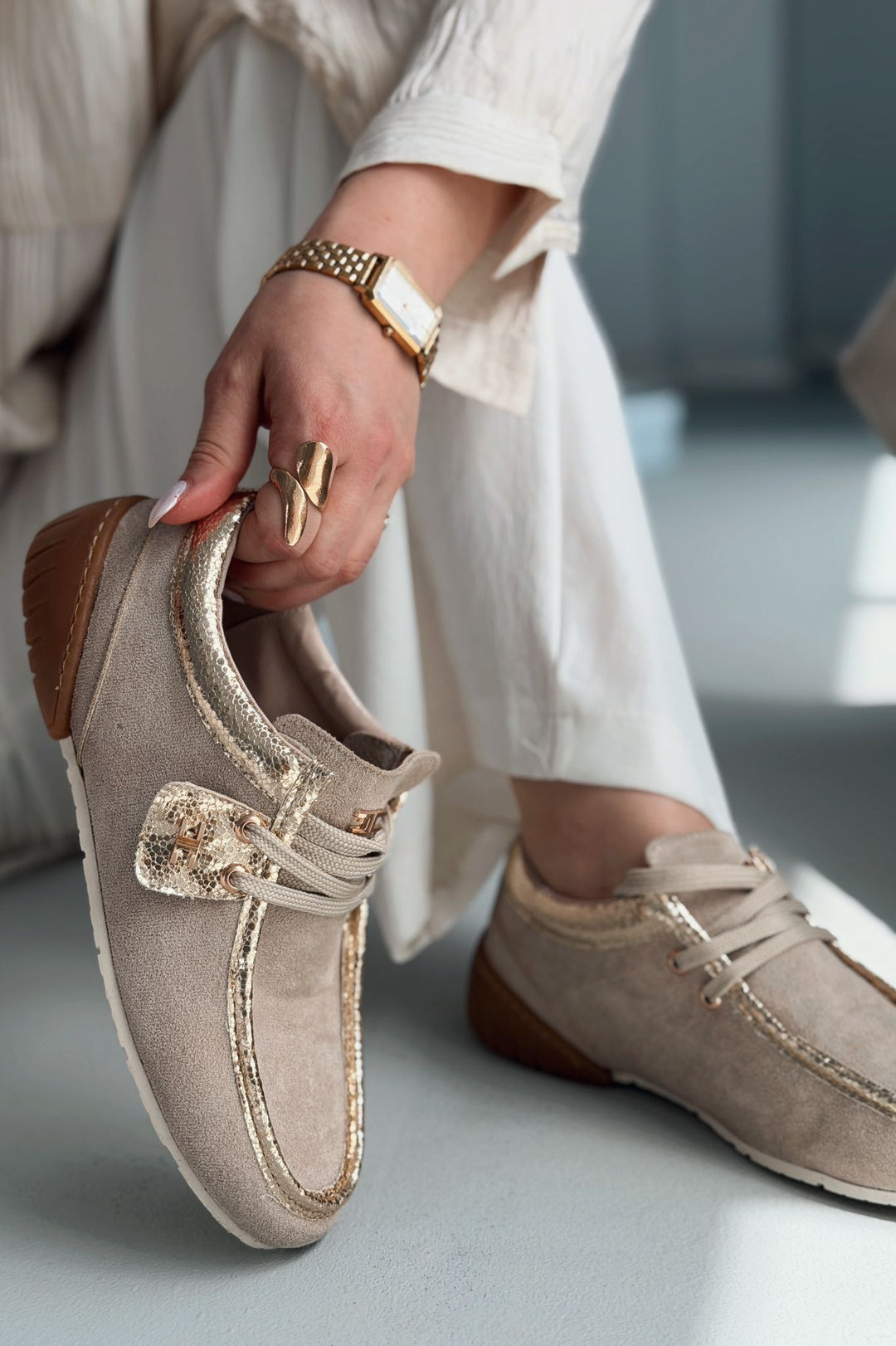 Vionelle Vizon Süet Kadın Spor Ayakkabı - ILOVESHOES