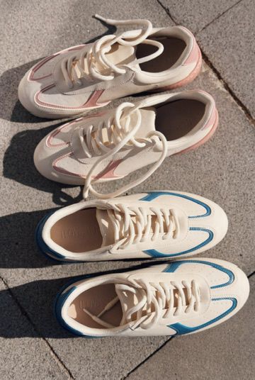 Rosven Mavi Mat Deri Kadın Spor Ayakkabı - ILOVESHOES