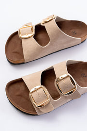 Palona Nubuk Bej Kadın Terlik - ILOVESHOES