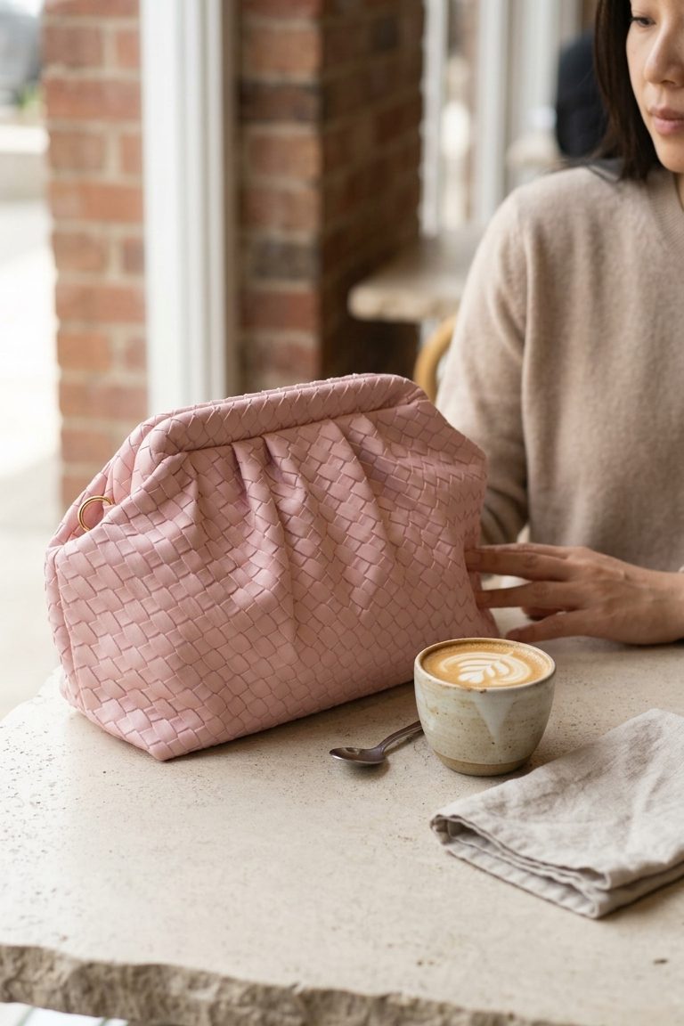 Lurine Kadın Clutch Çanta Pembe Mat Deri - ILOVESHOES