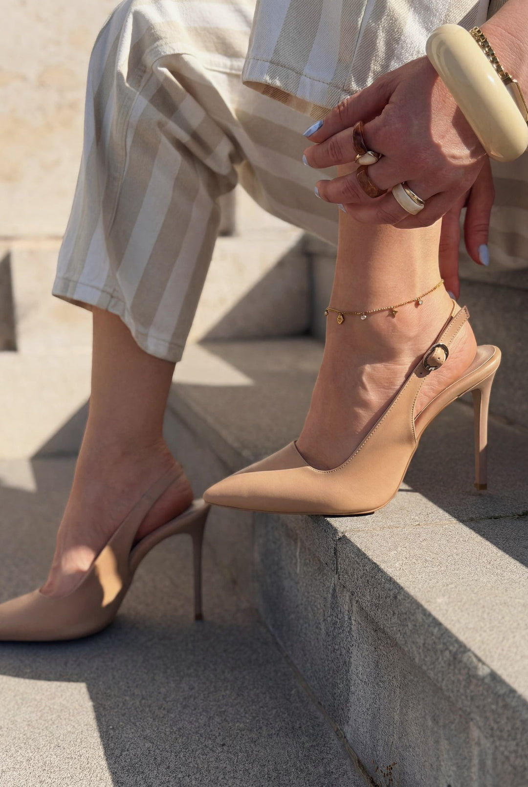 Lure Nude Mat Deri Kadın Stiletto