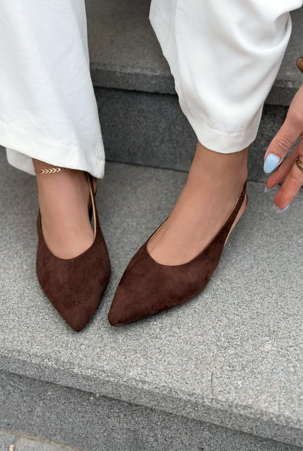 Selor Hakiki Deri Acıkahve Süet Kadın Stiletto - ILOVESHOES