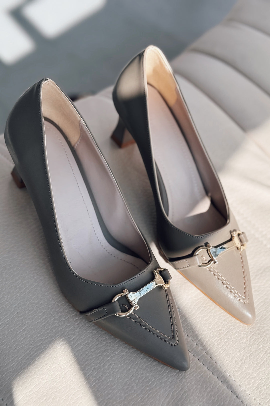 Maris Mat Deri Haki Toka Detaylı Stiletto