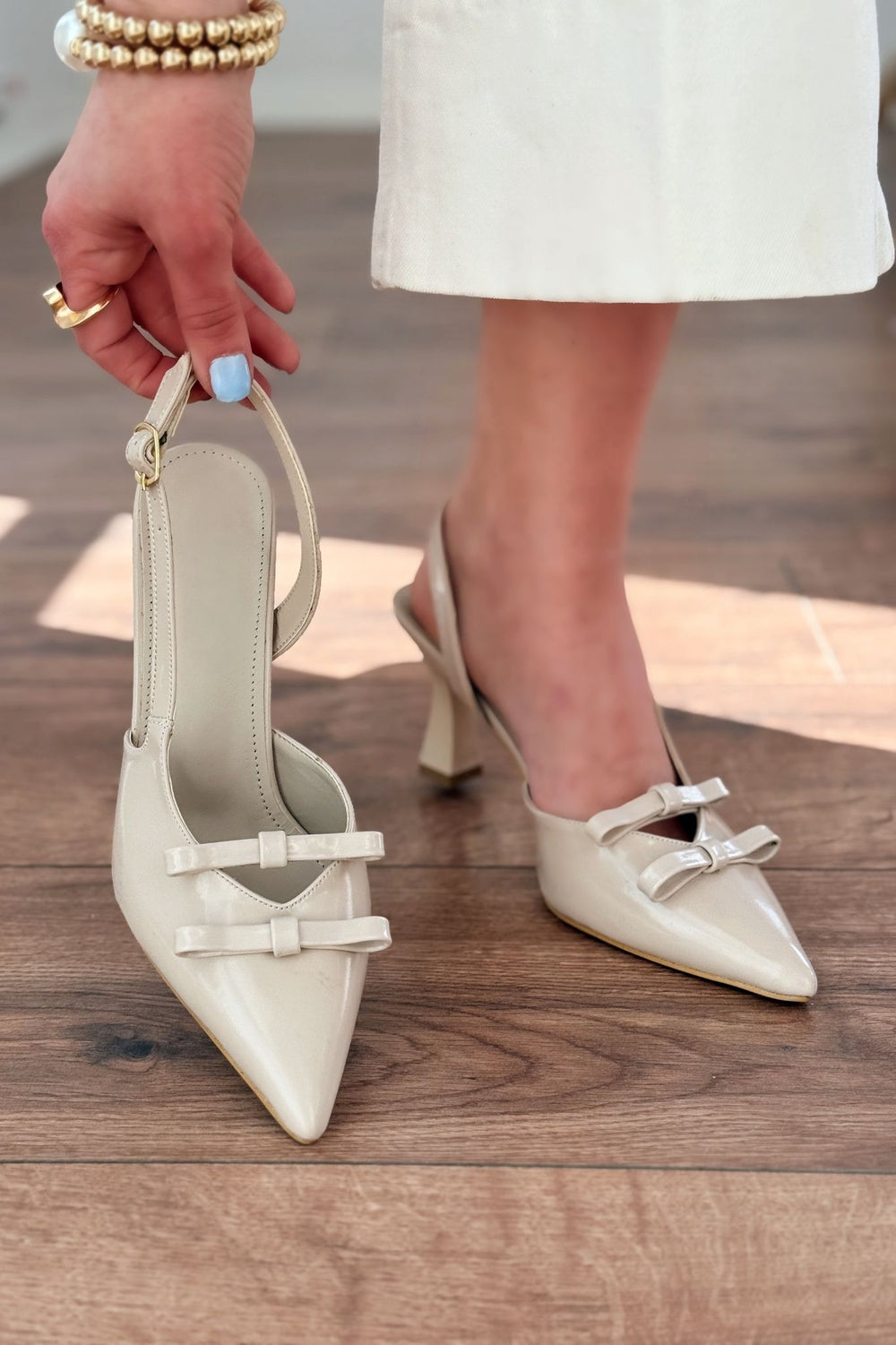 Berin Rugan Nude Fiyonk Detaylı Detaylı Kadın Ayakkabı - ILOVESHOES Türkiye