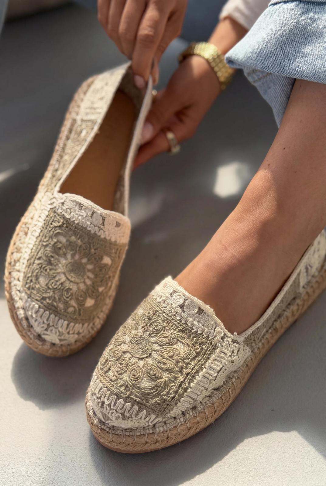 Linera Haki Kadın Espadril Loafer - ILOVESHOES