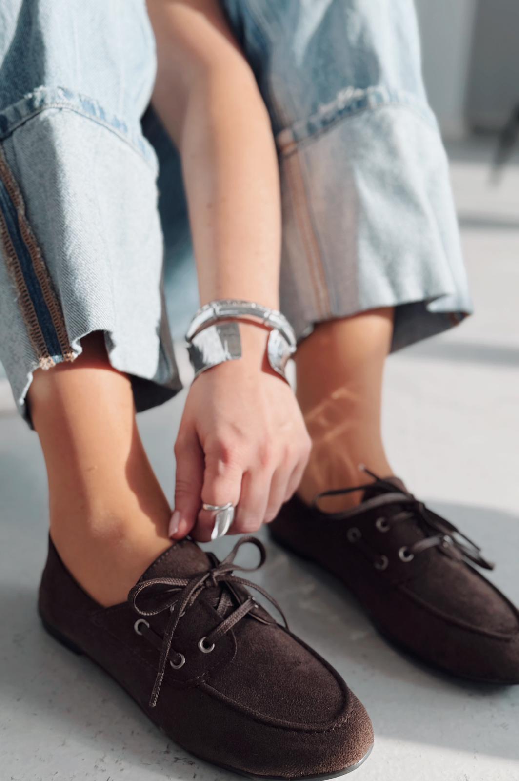 Maltra Kadın Oxford Ayakkabı Acıkahve Süet - ILOVESHOES