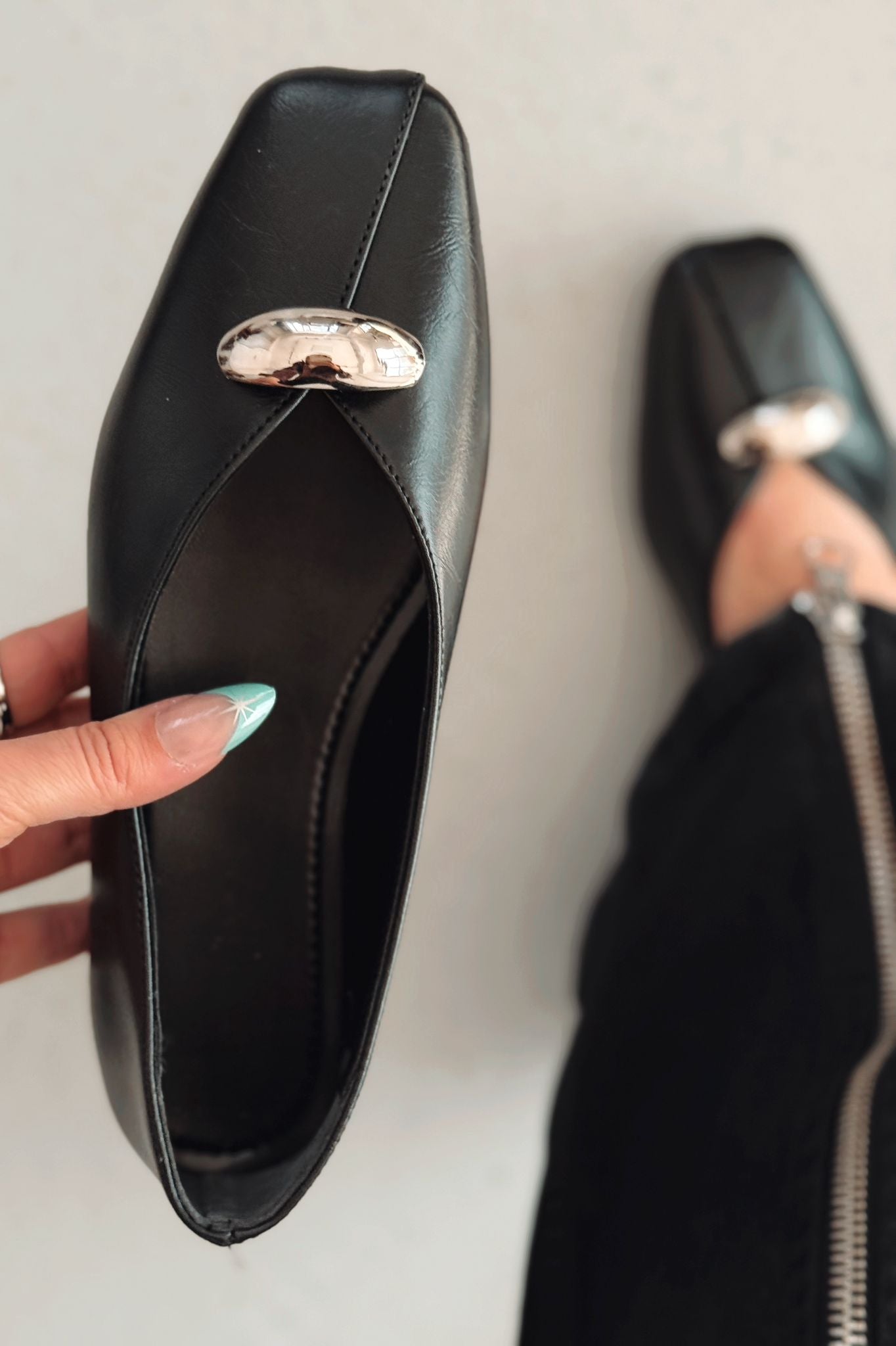 Tormel Kadın Babet Siyah Mat Deri - ILOVESHOES
