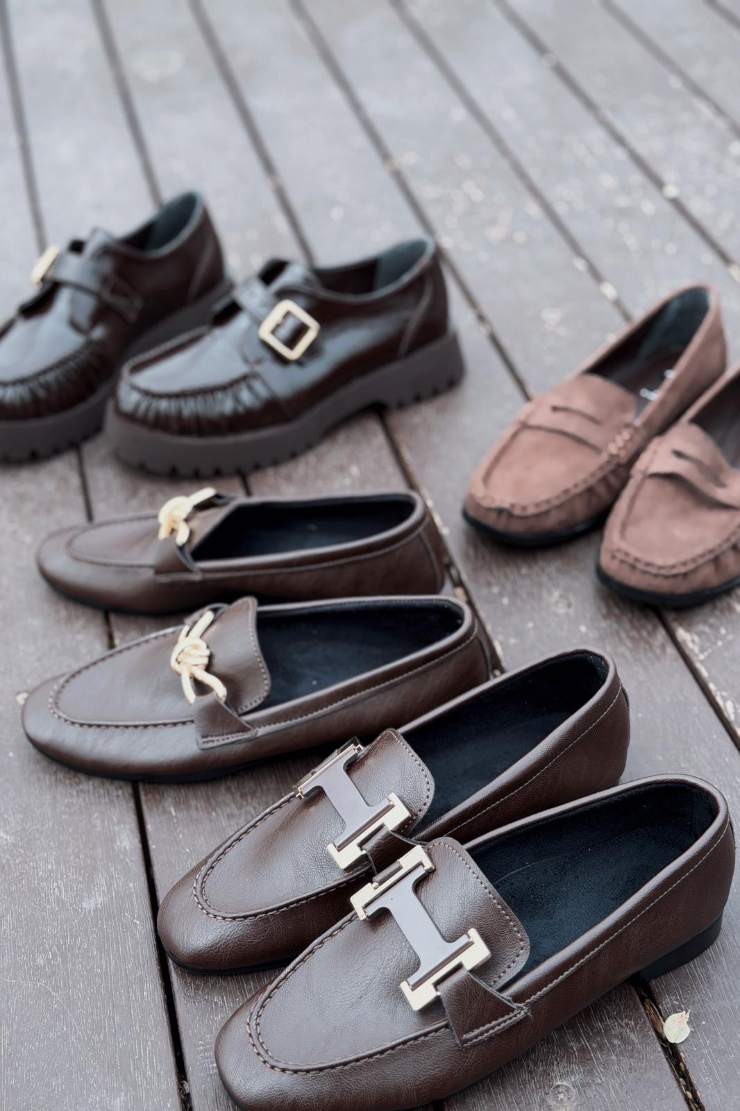 Elara Kadın Loafer Acıkahve Mat Deri - ILOVESHOES