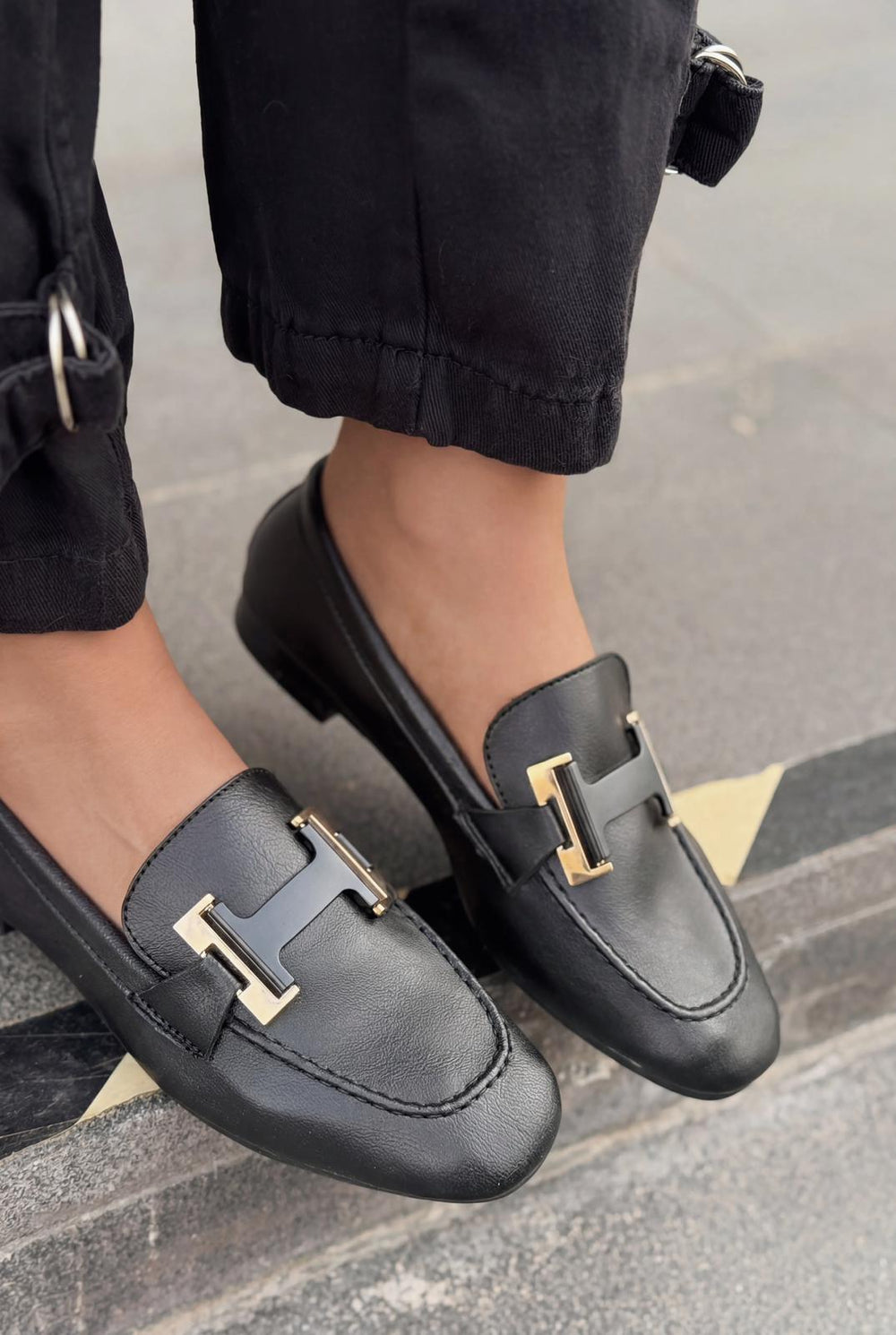 Elara Kadın Loafer Siyah Mat Deri - ILOVESHOES