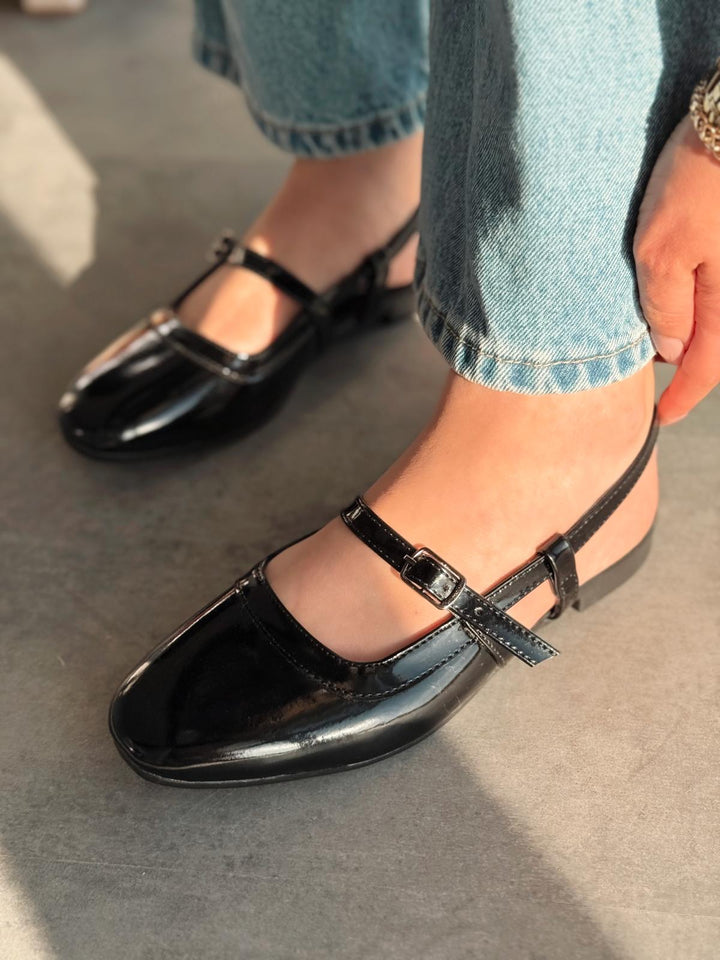 Minor Rugan Siyah Bant Detaylı Mary Jane - ILOVESHOES