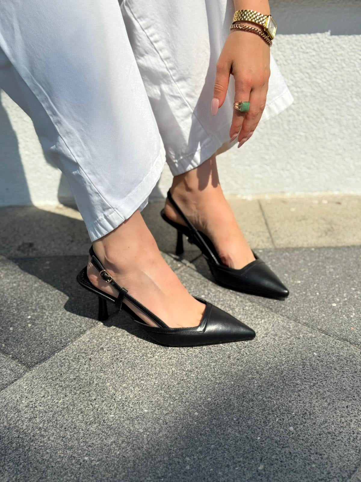 Dayrax Mat Deri Siyah Stiletto - ILOVESHOES
