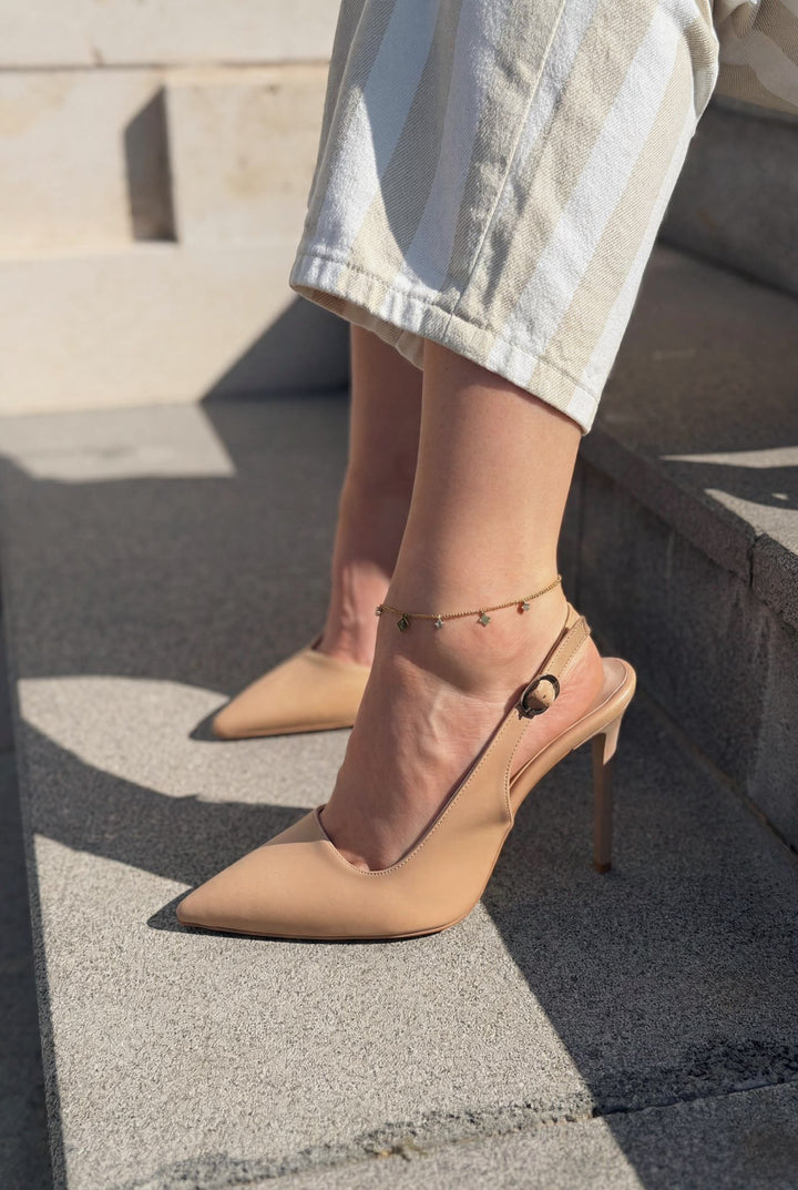 Lure Nude Mat Deri Kadın Stiletto