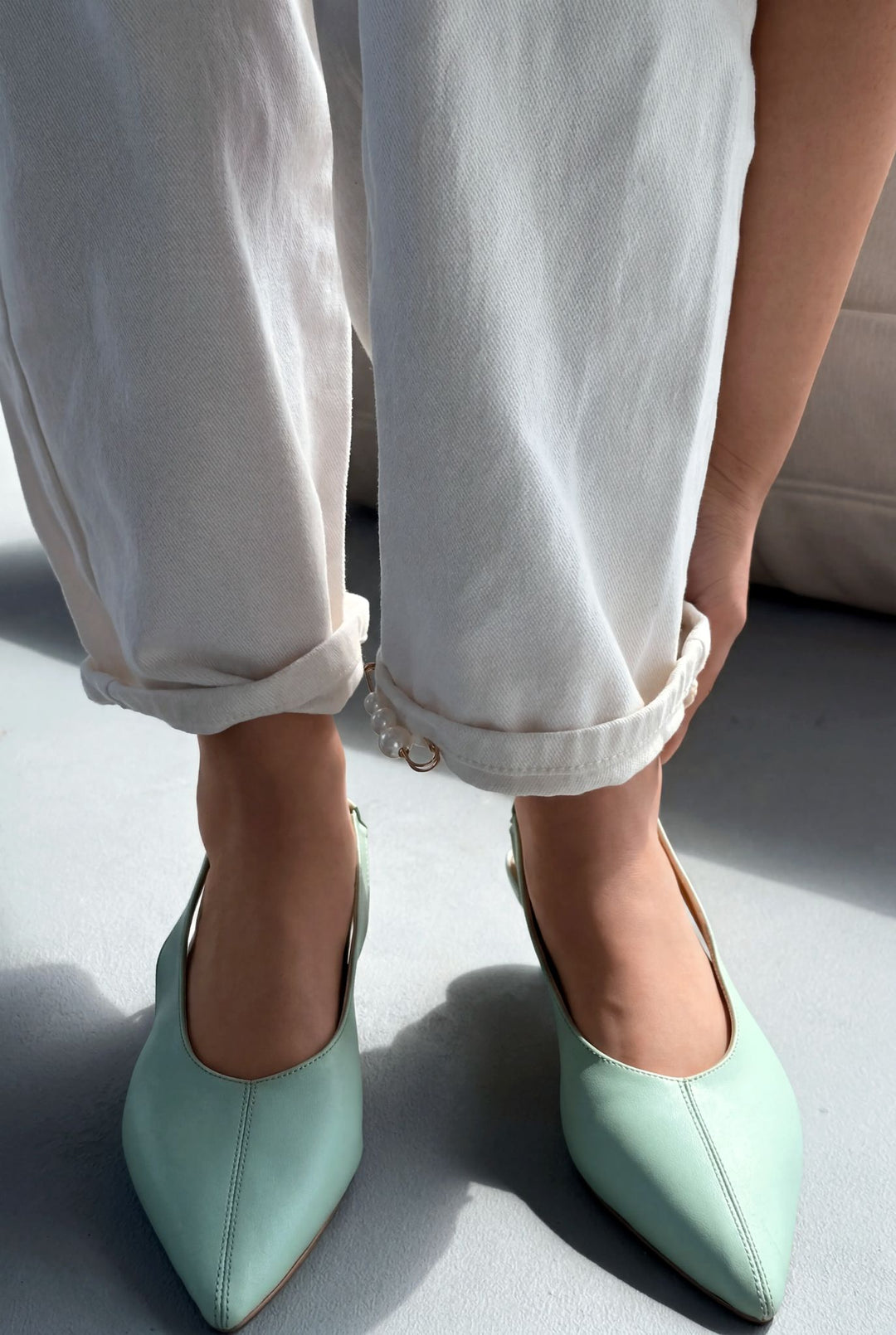 Selor Yeşil Mat Deri Kadın Stiletto - ILOVESHOES