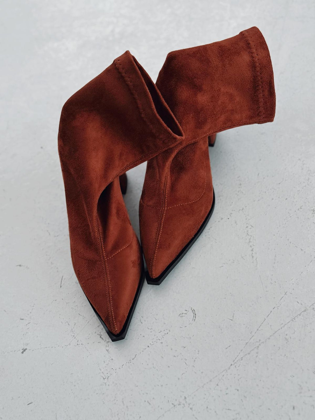 Caryne Kadın Topuklu Streç Bot Taba Süet - ILOVESHOES