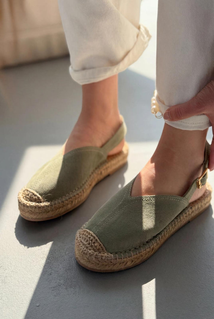 Orveth Yeşil Hakiki Süet Kadın Espadril - ILOVESHOES