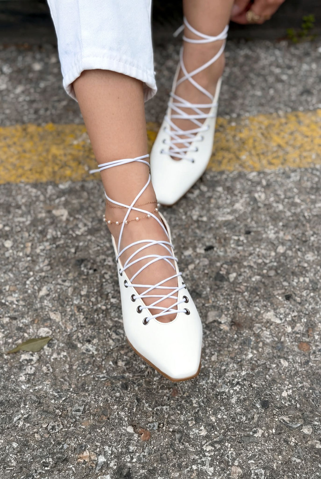 Temora Topuklu Ayakkabı BeyazMat Deri - ILOVESHOES