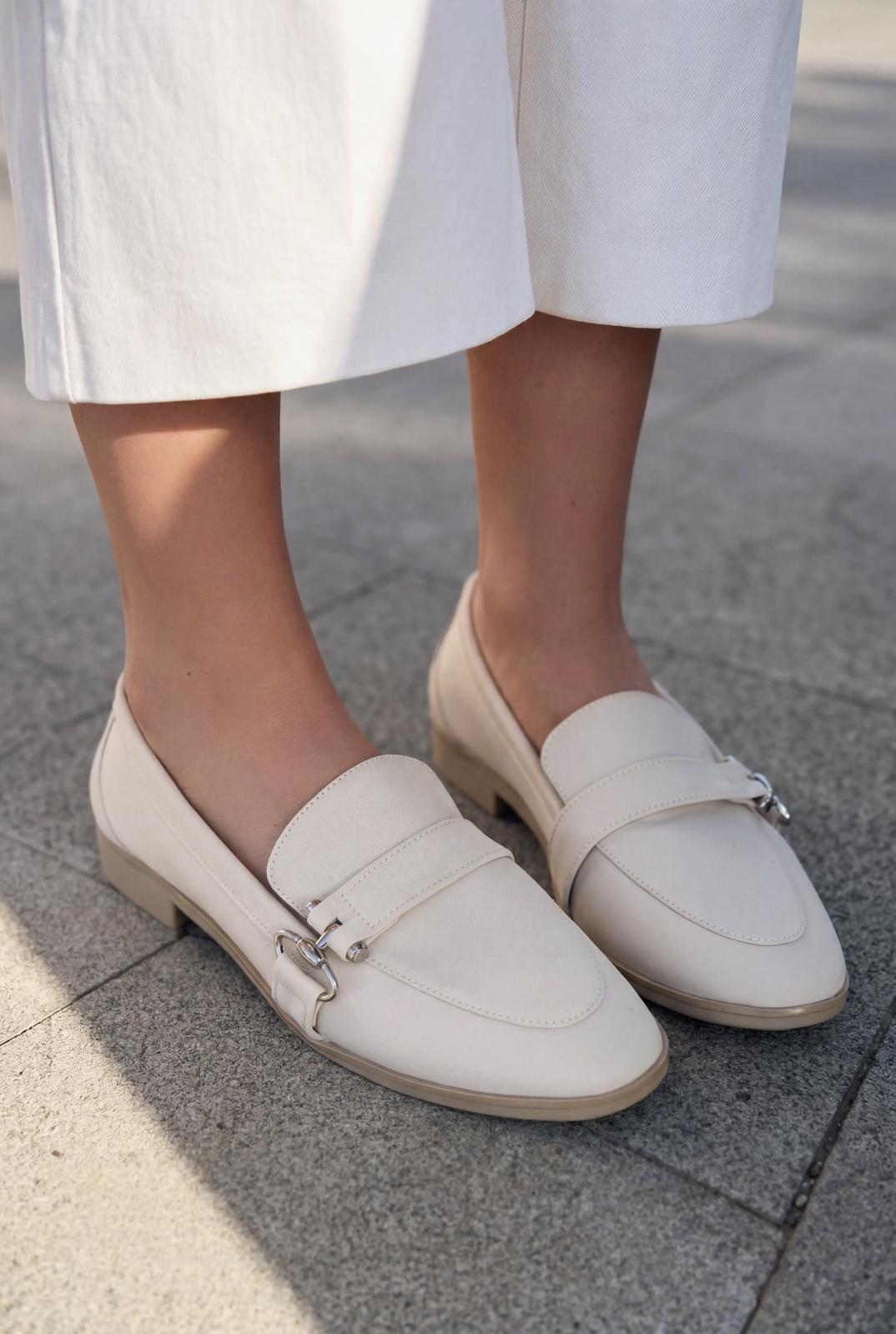 Torlax Kadın Loafer Bej Saten - ILOVESHOES