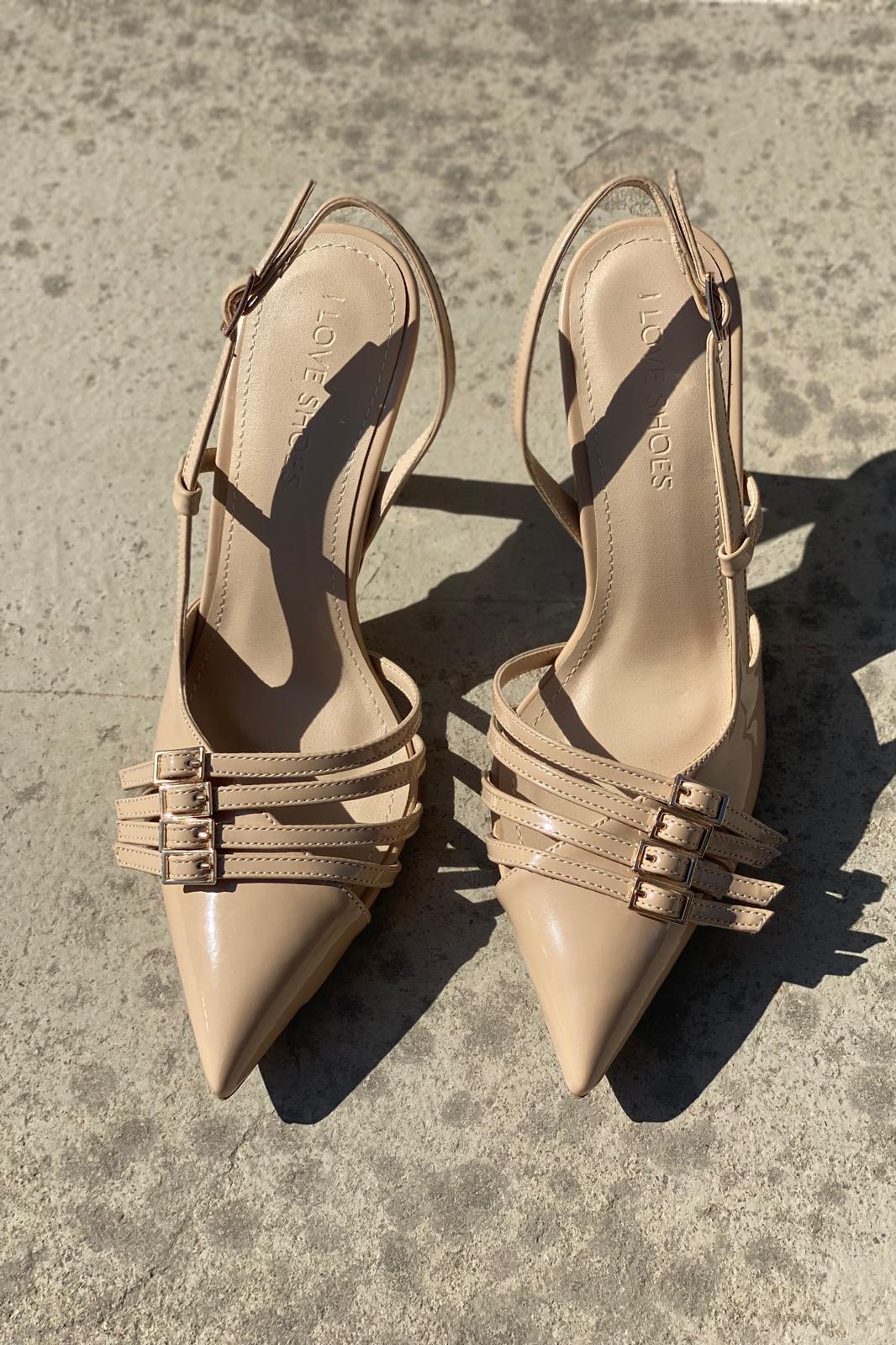 Vinnor Rugan Nude Toka Detaylı Stiletto - ILOVESHOES
