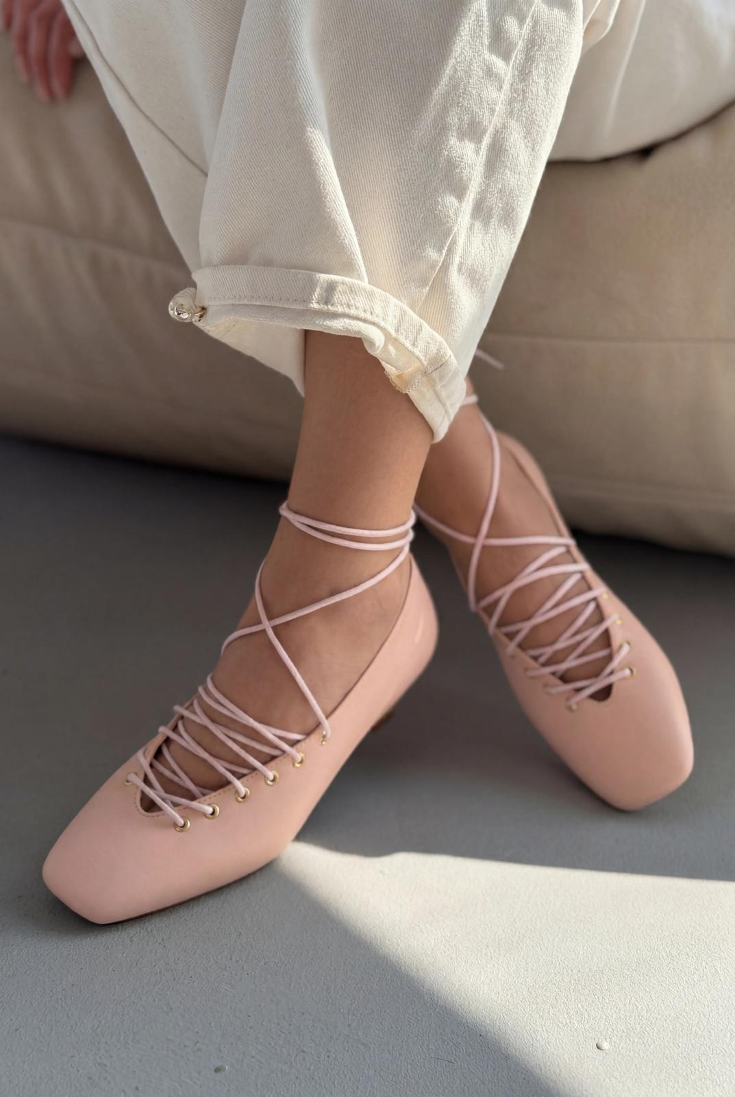 Sernis Pudra Mat Deri Kadın Topuklu Ayakkabı - ILOVESHOES