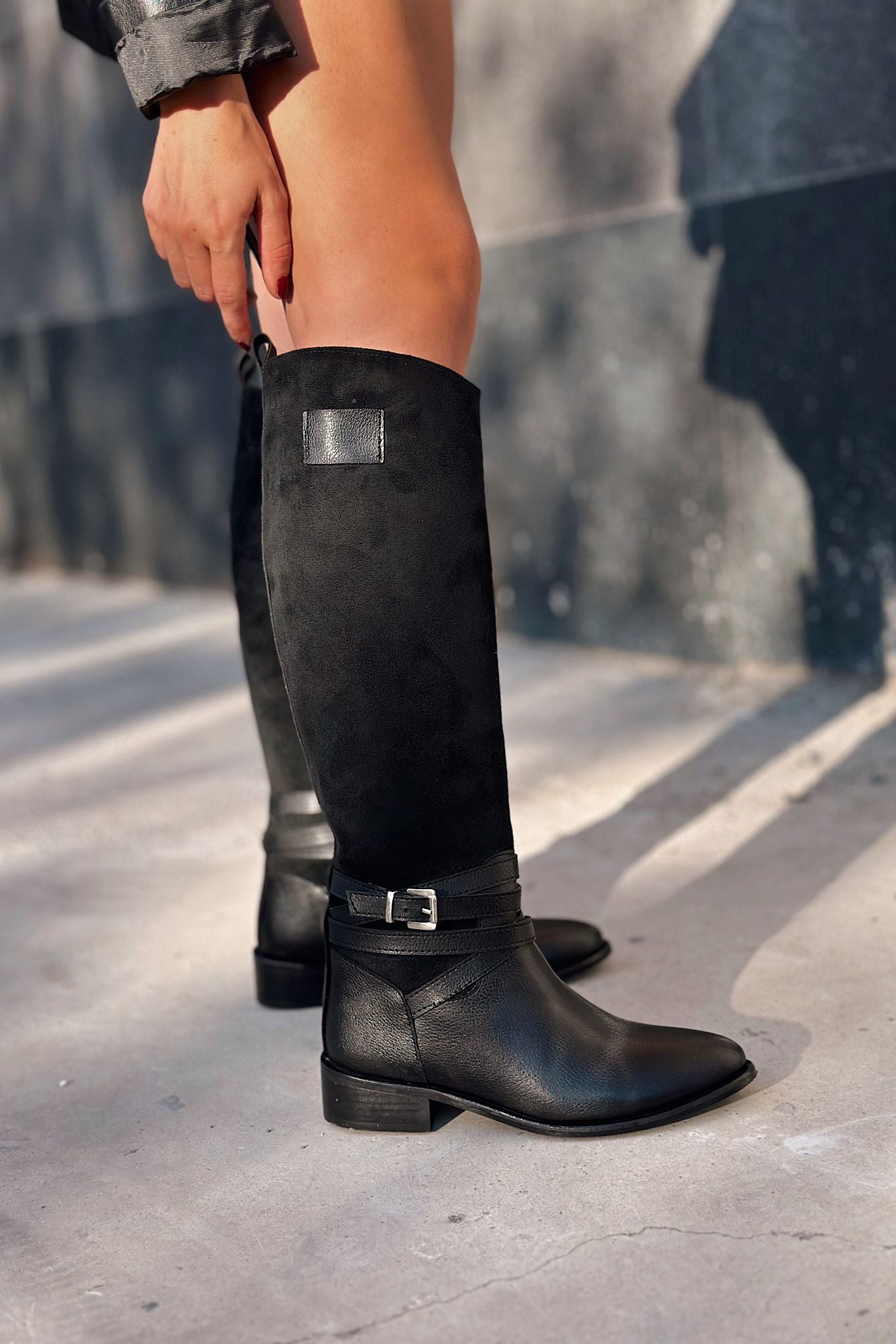 Clains Mat Deri Siyah Kadın Çizme - ILOVESHOES