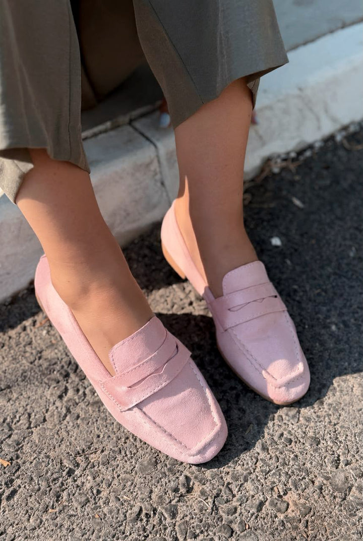 Orvino Pudra Süet Kadın Loafer - ILOVESHOES
